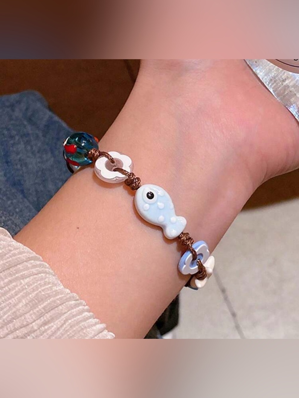 Light Blue fish Charm Bracelet A1631